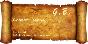 Graser Barna névjegykártya